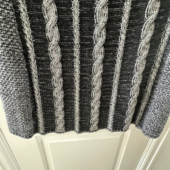 Style & Co Womens Gray & Black Cable Knit Sweater Dress M - Picture 11 of 13